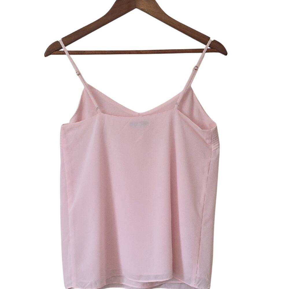 Women Sz S Pink Feminine Dainty Fairy Y2K Flowy Pleats Lined Camisole Top - Picture 2 of 9